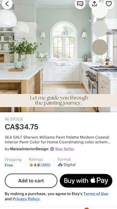 an advertisement for a paint company on the app store's home page, which is displayed