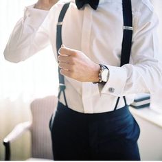 Groomsmen Attire, Southern Weddings, Groom And Groomsmen, Wedding Groom, Wedding Attire, Gossip Girl, Wedding Suits, Suspenders, Black Tie