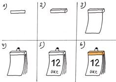 the instructions for how to make a paper bag with numbers and pencils on it