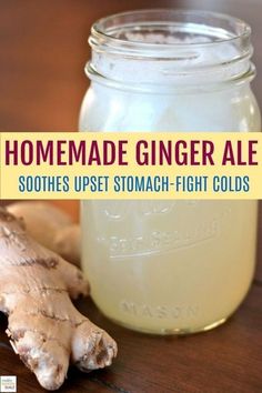 Ginger Ale Recipe, Healthy Refreshing Drinks, Vegetarian Thanksgiving, Natural Healing Remedies, Makanan Diet, Natural Cold Remedies, Upset Stomach