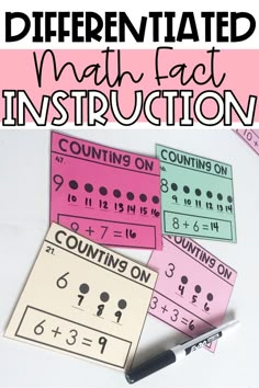 the differentiated math fact instruction for kids to learn how to use fractions and numbers