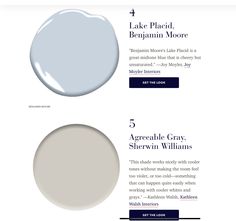 three different shades of gray paint on the same page, one is light blue and the other is white