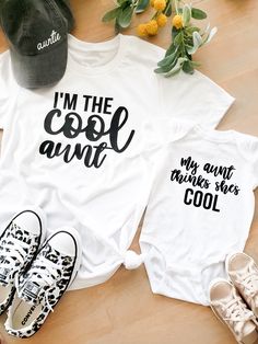 two t - shirts that say i'm the cool and my always cooler