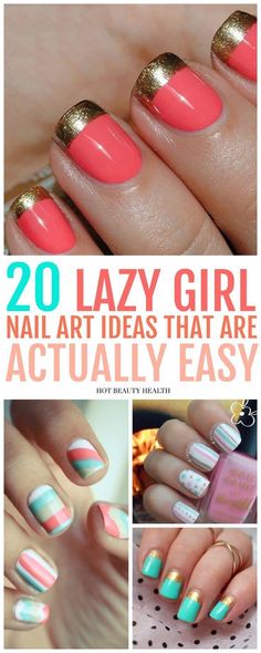 Diy Nail Ideas, Do It Yourself Nails, Nail Art Designs For Beginners, Kids Nail Designs, Simple Nail Art, Nail Art Diy Easy, Easy Nails, Simple Nail Art Designs, Nails For Kids