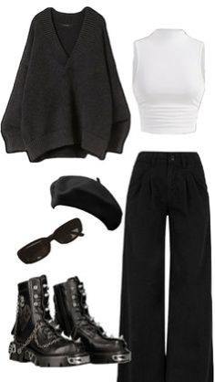 Looks Pinterest, Lookbook Outfits, Teen Fashion Outfits, Grunge Outfits, Outfits Casuales, Wearing Black