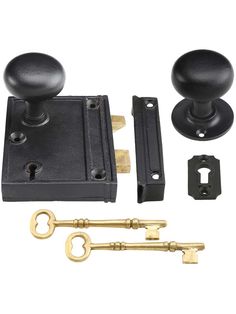 an image of a door handle and key set