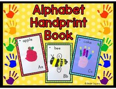 an alphabet handprint book with three different pictures