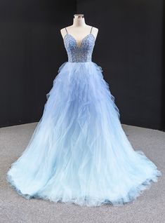 Sky Blue Prom Dress, Blue Ball Gown, Backless Formal Dresses, Tulle Prom Dresses, Black Ball Gown, Blue Ball Gowns, Prom Dresses 2020, Marine Uniform, Long Sleeve Prom