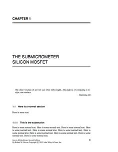 the sub micrometerer silicon mosfet is shown in this manual