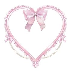 a pink heart with a bow on it