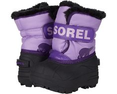 SOREL Kids Snow Commander™ (Toddler) | Zappos.com Snow Time, Insulated Boots, Waterproof Snow Boots, Purple Violet, Toddler Kids, Pink Stone, Toddler Sizes, Black Charcoal, Snow Boots