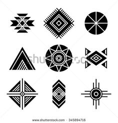 black and white geometric design elements for logos, emblems, badges or stickers