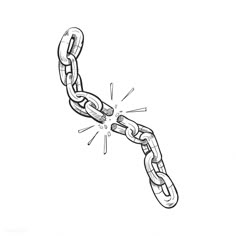 a black and white drawing of a chain