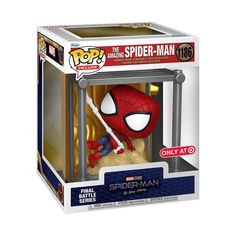 the spider - man pop vinyl figure is in its box