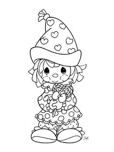 Precious Moments Clowns Funny, Kid Coloring Page, Kitty Coloring, Cute Clown, Colouring Printables