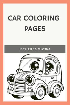 Car Coloring Pages Relaxing Activities, Printable Pages