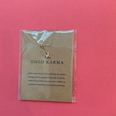 Good Karma Gold Plated Necklace. Karma Necklace, Good Karma, Gold Plated Necklace, Make A Wish, Positive Energy, Gold Plate, Women Jewelry, Gold, Women Shopping