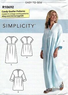 a women's nightgown with an open front and long sleeves in sizes small to