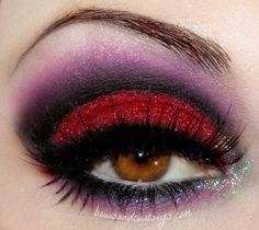 Beauty from the Earth products. Need to check out her tutorials. Purple Eyeshadow, Red And Purple, Halloween Make Up, Hair Remover, Batwoman, I Love Makeup, Costume Makeup, Eye Make, Pretty Eyes