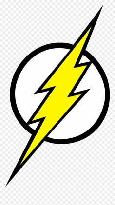 the flash logo is shown in black and white, with yellow lightning bolt on it