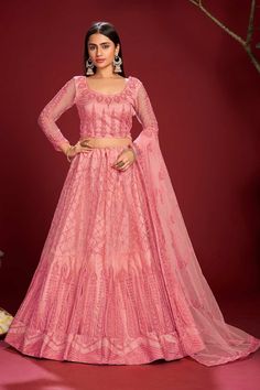 color-pink, fabric-net, work-embroidered, brand-name-krupali-savani,occasion-festivewear, occasion-wedding-guest, womenswear,ideal-for-women, lehengas, Product Features: Color: Pink Lehenga Fabric: Net Choli Fabric: Net Work: Embroidered Sleeves: Full Sleeves Neck Type: Round Neck Wash Care: Dry Clean Occasion: Festivewear, Wedding Guest Product Type: Lehenga Choli with Dupatta Disclaimer: There will be slight difference in digital to actual image Semi-stitched Pink Traditional Wear With Intricate Embroidery, Pink Anarkali Embroidered Fabric For Wedding, Pink Semi-stitched Embroidered Fabric For Navratri, Semi-stitched Pink Embroidered Fabric For Navratri, Pink Semi-stitched Salwar Kameez For Reception, Pink Anarkali Embroidered Fabric For Diwali, Pink Net Dresses For Designer Wear, Semi-stitched Pink Embroidered Fabric, Pink Semi-stitched Fabric With Intricate Embroidery