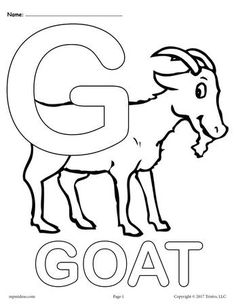 the letter g is for goat coloring page