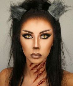 Demon Halloween Makeup, Werewolf Makeup, Wolf Makeup, Makeup Clown, Makeup Zombie, Halloween Make-up Looks, Halloween Costume Suit, Creepy Halloween Makeup, Cute Halloween Makeup