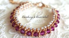 the beading and bracelet is made with glass beads