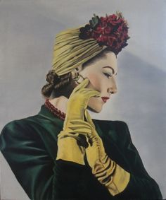 Vogue 1941 vintage fashion Claire Mccardell, 1940s Hats, Magazine Vogue, Vintage Gloves, Floral Hat, Vintage Glamour