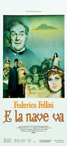 a movie poster for the film el la nave va, with an old man and woman