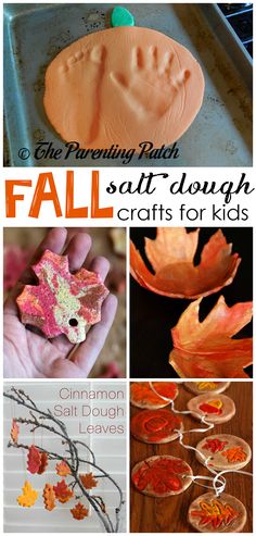 fall crafts for kids that include leaf shapes, leaves and other things to do with them