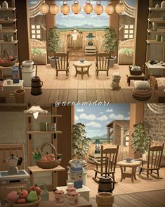 the interior of a dollhouse with furniture and decorations