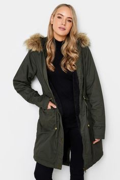 Shop LTS Tall Khaki Faux Fur Trim Parka at Yours Clothing. Discover women’s plus size clothing in sizes 10-36 with fast delivery. Faux Fur Parka, Fur Parka, Long Tall Sally, Tall Clothing, Hacks Clothes, Parka Coat, Fashion Hacks Clothes, Tshirt Skirt, Women's Jackets