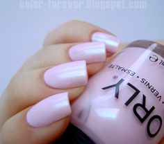 Orly Beautifully Bizarre Orly Nail Polish Pure Porcelain, Does Walmart Sells Orly Nail Polish, Nails Colour, Orly Nail Polish Happy Camper, Orly Nail Polish, Girly Nails, Cute Pink Nails, Long Stiletto Nails