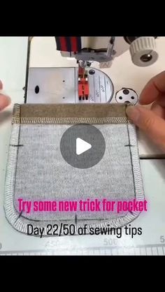 someone is sewing on a machine with the text try susan new trick for pocket day 2 / 20 of sewing tips