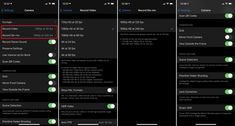 three screens showing the settings for an iphone's camera and what to do with them