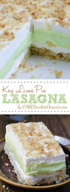 key lime pie lasagna on a plate