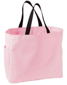 Port Authority ® - Essential Tote. B0750 - PINK - OSFA | Port Authority - Essential Tote Bag in Pink Size OSFA | Polyester Barbie Tote, Wedding Tote Bag, Pink Tote Bag, Wedding Tote, Teacher Tote, Port Authority, Pink Tote, Wholesale Bags, Poly Bags