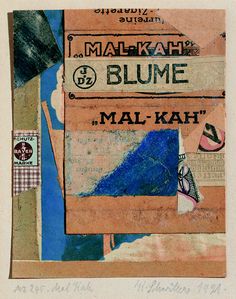 Kurt Schwitters, “Mal Kah,” 1921 Dada Artists, Poster Board, Design Inspo, Artist Inspiration, Collage, Book Cover, Art