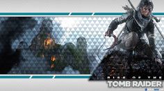 an advertisement for the rise of the tomb rider game, featuring a man holding two swords