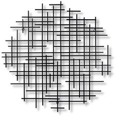 an abstract black and white image with lines in the shape of a circle on a white background