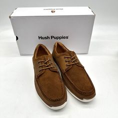 Hush Puppies Boat Shoes Mens Lace Up Suede Brown Leather Size 8.5 M Nib Has A Minor Defect On Back And Has A Small Spot Please Review Photos. Loafers Trend, Hush Puppies Shoes, Slip On Dress Shoes, Oxford Sneakers, Brown Oxfords, Brown Loafers, Oxford Shoes Men, Leather Oxford Shoes, A Minor