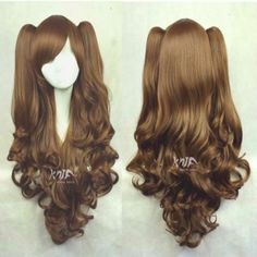 LOLITA Brown Long Wavy 2 Clip Ponytail Cosplay Party Wig Hair Free Shipping Clip Ponytail, Double Ponytail, Ponytail Wig, Anime Wigs, Japanese Harajuku, Curly Lace Front Wigs, Ombre Wigs, Brown Wig, Hair Reference