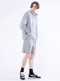 Editor's notesIt is a comfy hoodie and short set in GHOST REPUBLICâs signature oversized silhouette. The hoodie and pant are finished using tumble washing and tenter process to minimize shrinking after laundry. The hoodie features ribbed cuff and hem  elastic waist  and graphic print.- Hoodie and short set- Graphic print- Ribbed cuff  hem- Elastic waist- Tumble washing  tenter processMeasurements(in.)M / L / XL / XXL- Shoulder: 22.8 in. / 24.8 in. / 25.6 in. / 26.4 in.- Chest: Hoodie Shorts, S Signature, Oversized Hoodie, Oversized Silhouette, Comfy Hoodies, Short Set, Print Hoodie, Mens Outerwear, Oversize Hoodie