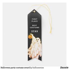 a black and white bookmark with a ghost on it