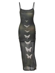 Fairy Dress Aesthetic, Y2k Outfits Dresses, Butterfly Print Dress, Fairy Dresses, Dresses Aesthetic, Grunge Fairy, Woman Dress, Thanksgiving Outfit, Print Dresses