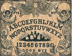 an old fashioned alphabet with skulls on it