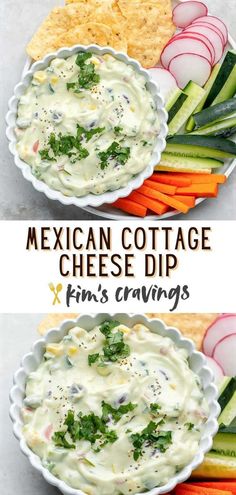 mexican cottage cheese dip with celery and carrots