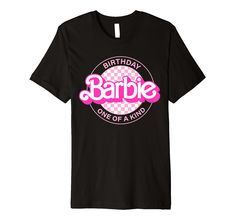 PRICES MAY VARY. Officially Licensed by Mattel Barbie Apparel for Men, Women, Boys, and Girls This premium t-shirt is made of lightweight fine jersey fabric Fit: Men’s fit runs small, size up for a looser fit. Women’s fit is true to size, order usual size. Barbie Birthday Family Shirts, Barbie Birthday Shirt Cricut, Barbie Birthday Shirt, Pink Slogan T-shirt For Birthday, Pink Cotton T-shirt For Birthday, Pink Crew Neck T-shirt For Birthday, Barbie Birthday Shirt Svg, Black Barbie Shirt, T Shirt Image