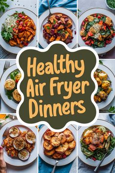 the healthy air fryer dinner is ready to be eaten on the table and served